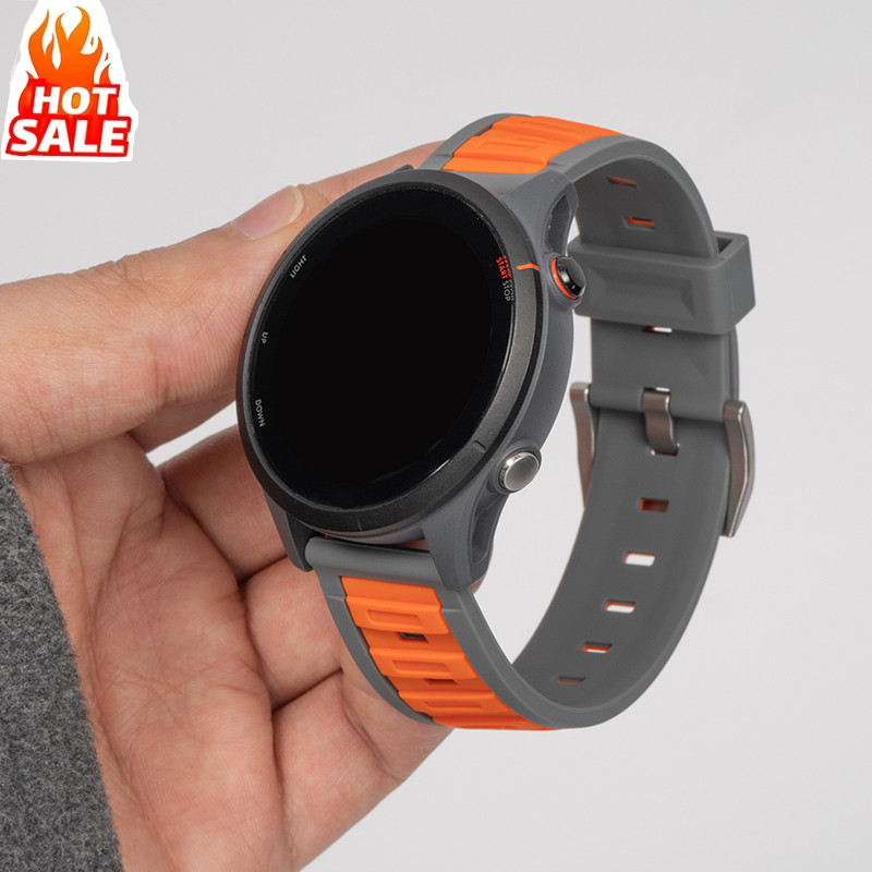สายซิลิโคนกีฬา 20 มม./22 มม. สําหรับ Huawei GT6/5/4 46 มม., Garmin forerunner 165/55, Samsung Galaxy Watch 7/6/5/4, Redmi Watch 5 Active/5 Lite