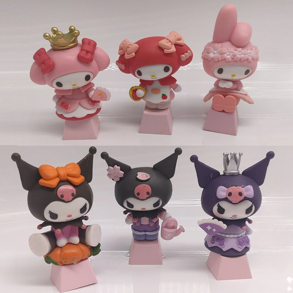 Sanrio Kuromi Melody ปุ่มกดโปร่งใสสร้างสรรค์บุคลิกภาพเดี่ยว 3D DIY ที่กําหนดเองคีย์บอร์ด Esc Keycap
