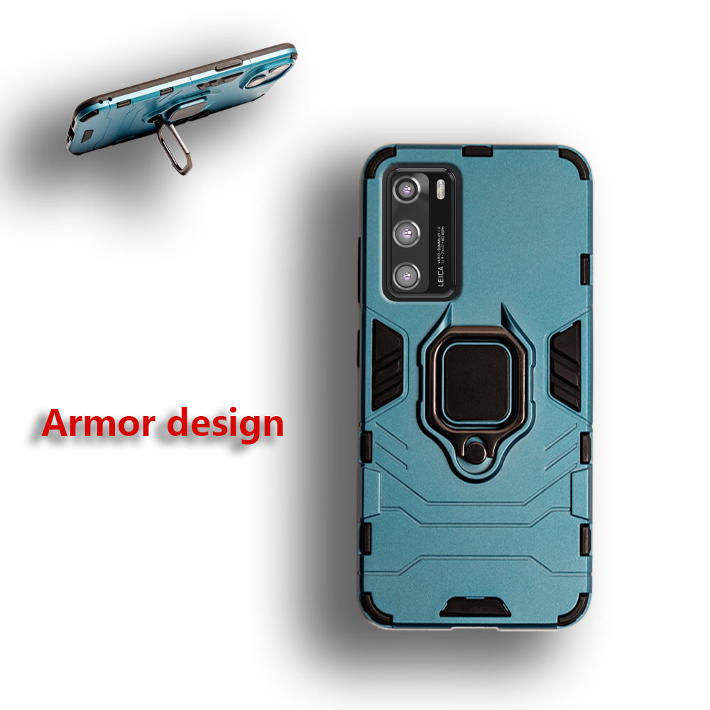 เกราะทหารสําหรับ Huawei P40 4G 5G ANA-AL00 AN00 TN00 NX9 LX4 Kickstand ป้องกันเคสโทรศัพท์แหวนแม่เหล็
