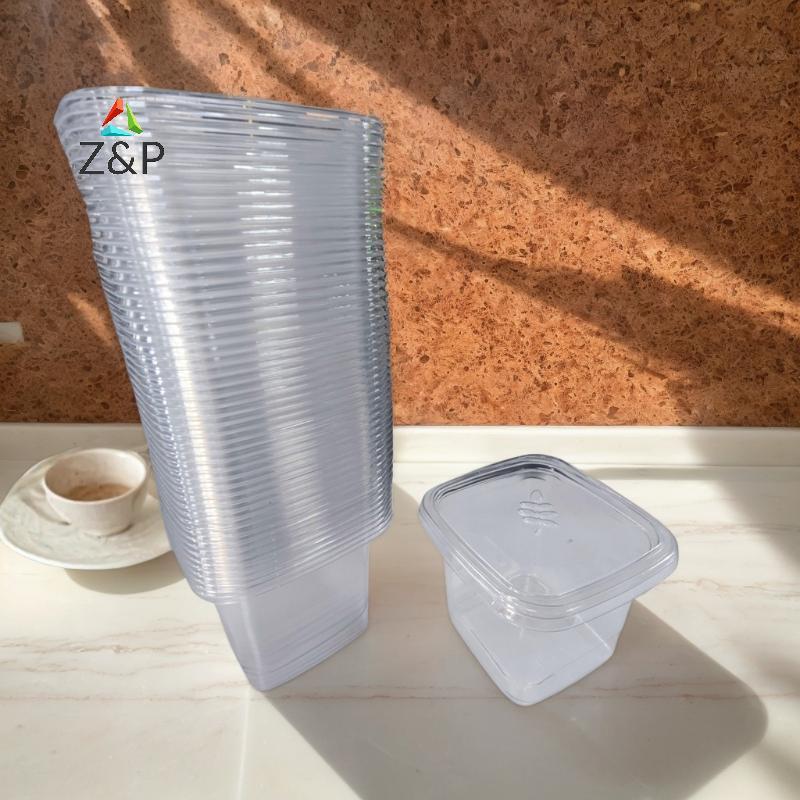 [Z & P-t] ถ้วยพลาสติกใส 50 ชิ้นกล่องขนมมูสแบบใช้แล้วทิ้งพร้อมฝาปิดขนมอาหารอะคริลิคถ้วยเค้ก 150/250/3