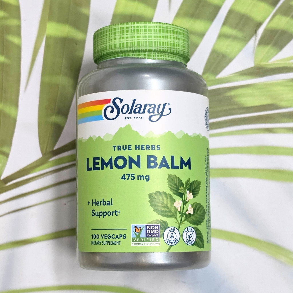 เลมอนบาล์ม Lemon Balm 475 mg 100 VegCaps (Solaray®)