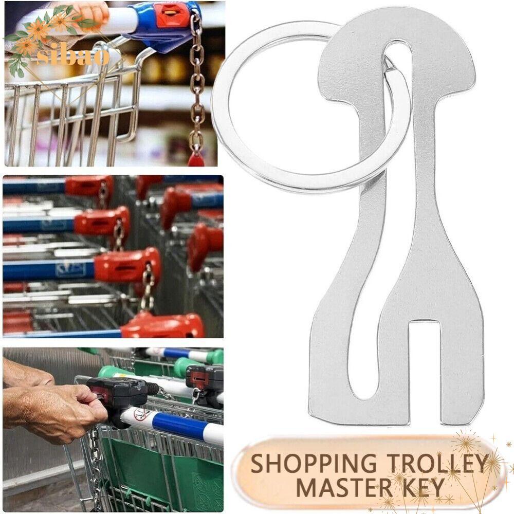 SIBAO Trolley Master Key Token, ที่ใส่เหรียญที่ถอดออกได้ รถเข็นช้อปปิ้ง Token, โลหะแบบพกพานํากลับมาใ