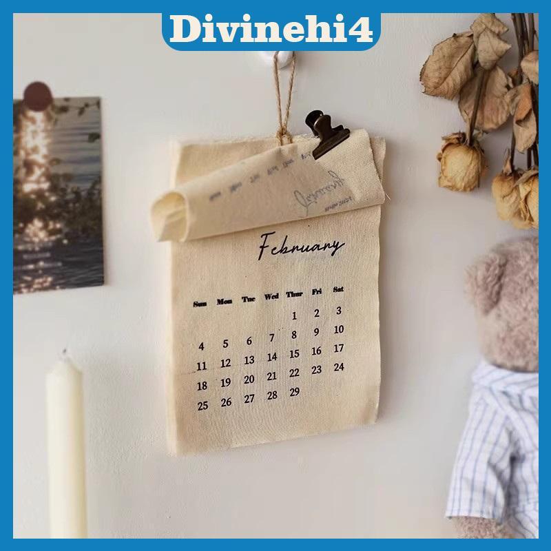 <divinehi4> 2026 Canvas Hook-Style Fabric Calendar Wall Calendar, High-Corthy Wall Calendar ตกแต่ง N