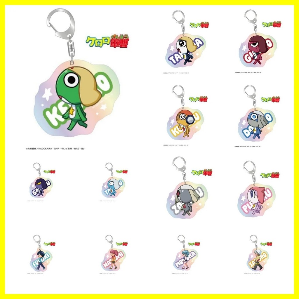 Keroro Gunso จ่ากบพวงกุญแจอะคริลิค Keroro Tamama Giroro กระเป๋าเป้สะพายหลังแขวนอุปกรณ์เสริมกระเป๋าถื