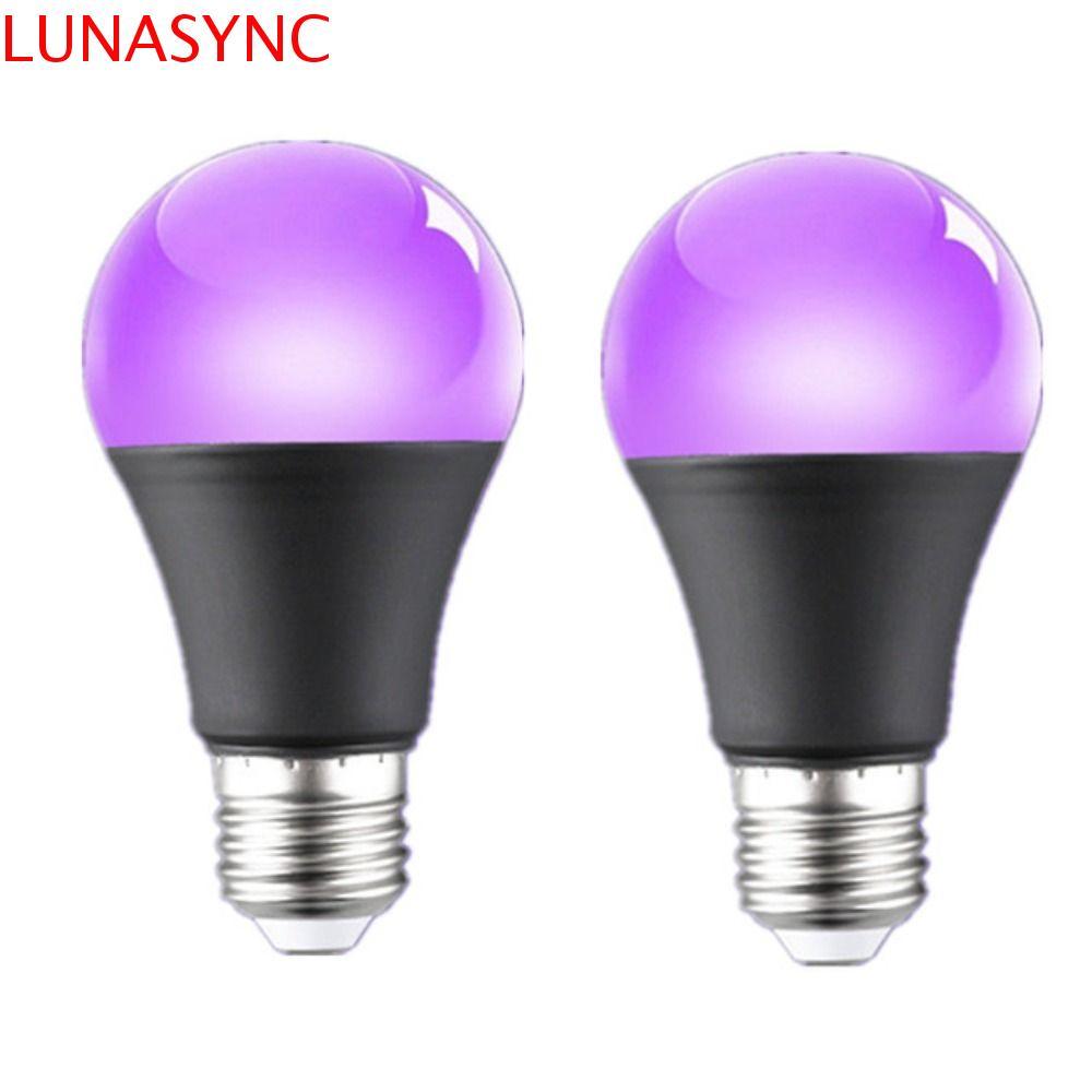 LUNASYNC UV Purple Bulb, 10W 85-265V 360 Glow Purple Black Light Bulb, Portable E26/E27 Spiral Alumi
