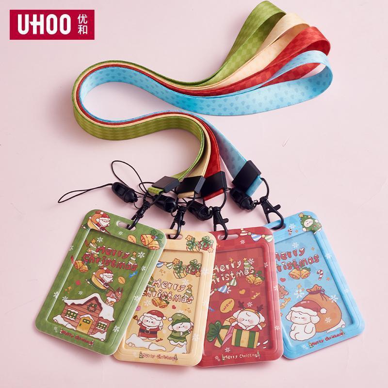 UHOO UH Christmas Series Student Meal Card Holder Card Holder Campus ID พร้อม Lanyard Bus Card Meal 