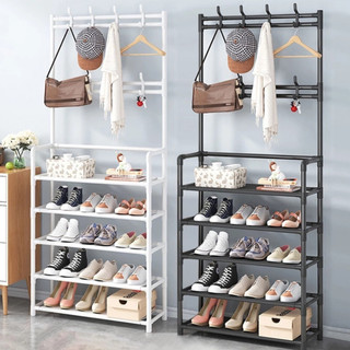 Arara 4/5 Andar Sapateira Organizador Cabideiro Suporte Multiuso Sapato Tenis Roupa Armários TOP&CASA