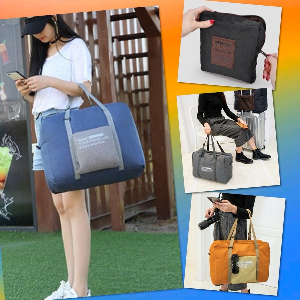 💎 กระเป๋าเดินทาง พับได้ Travel Bag ขึ้นเครื่องบินได้ Carry On กระเป๋าพับ เก็บของ 💎