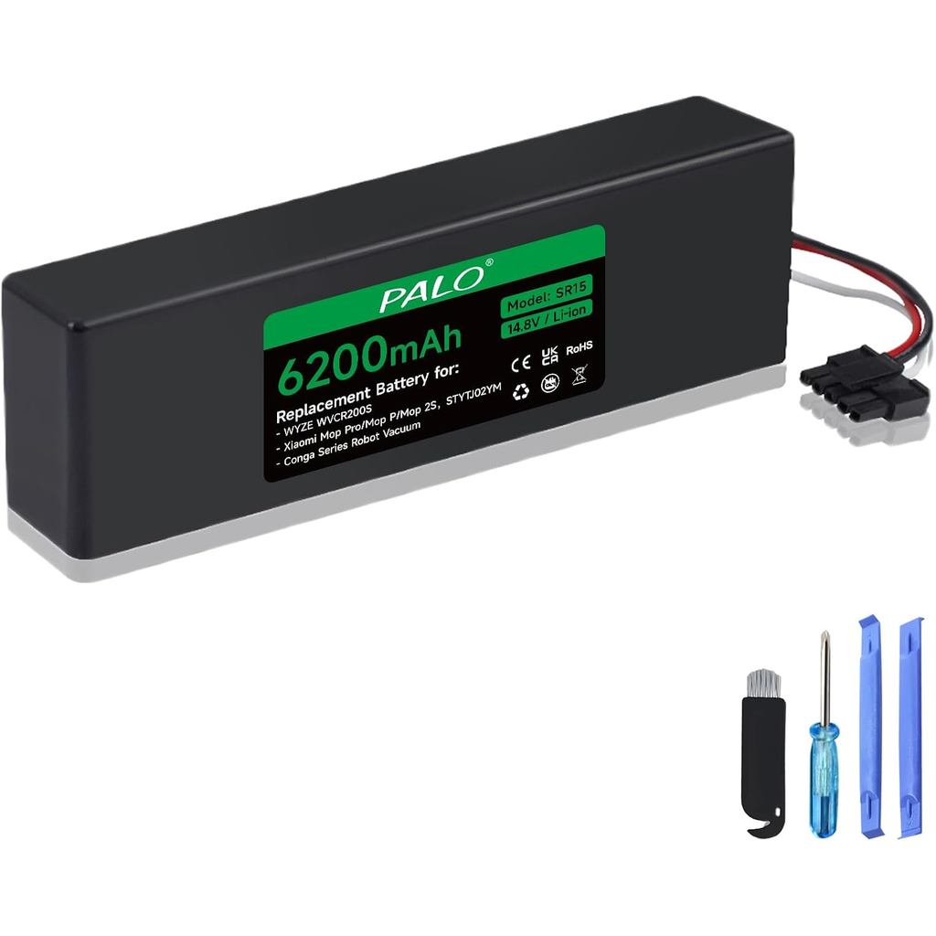 6200mAh แบตเตอรี่ทดแทนสําหรับ Wyze WVCR200S เครื่องดูดฝุ่นหุ่นยนต์, สําหรับ Xiaomi STYTJ02YM, สําหรั