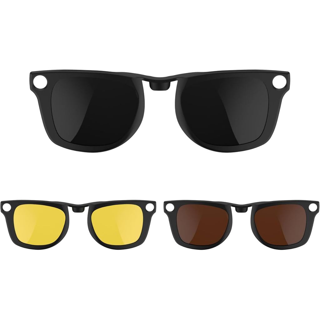 HiBloks คลิปโพลาไรซ์ 3 ชิ้น เข้ากับ Ray-Ban Meta Wayfarer & Gen 2 (RW4008/RW4012 ขนาดใหญ่) อุปกรณ์เส
