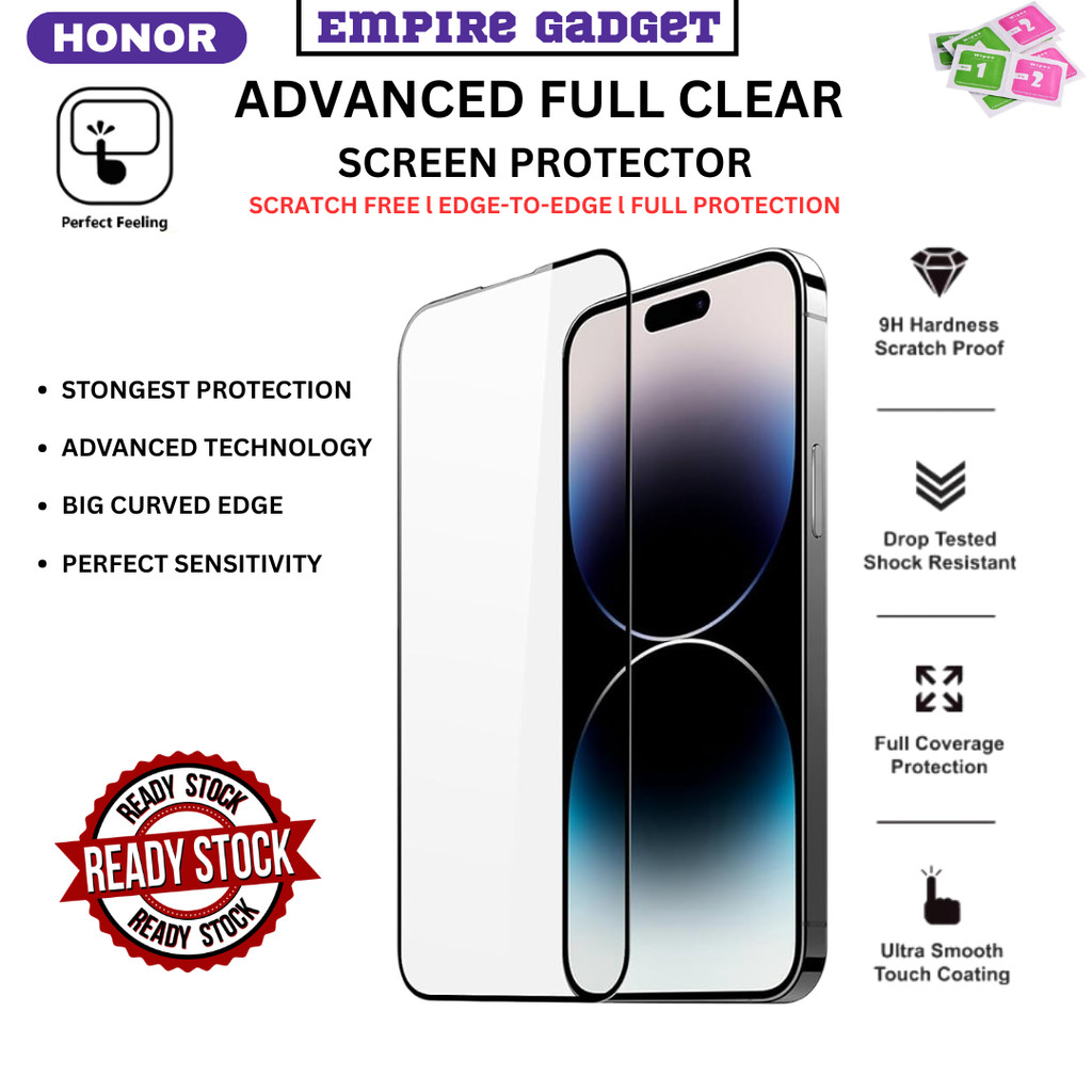 ขั้นสูง Full HD Clear Honor X9D,600Lite,X7D,X8B,90Lite,400Smart,400Lite,400,200Liteกระจกนิรภัยป้องกั