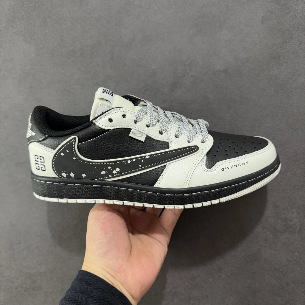[เวอร์ชันที่กําหนดเอง] Travis Scott x Fragment Design x Air Jordan 1 Low OG SP AJ1 Joe 1 Givenchy Jo