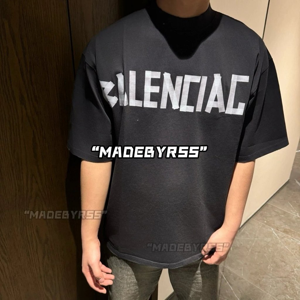 BCA/Paris SS24 ต้นฤดูใบไม้ผลิ ลายกราฟฟิตี้และลายพ่นสี ทรงคลายกระดูกคอ เสื้อยืดสำหรับทั้งผู้ชายและผู้