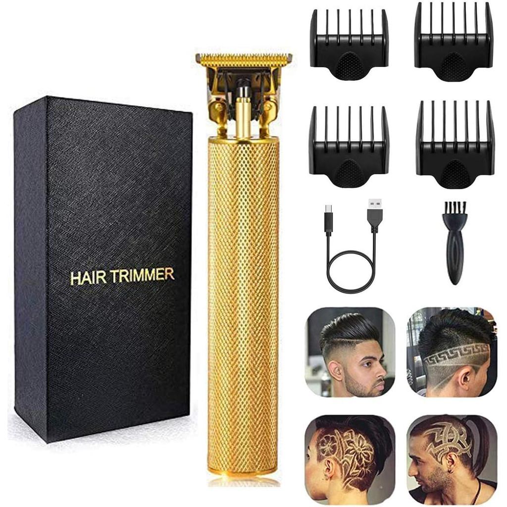 Professional Hair Clippers สําหรับผู้ชายชุดตัดผมไฟฟ้าผม Trimmer Grooming กันน้ําชาร์จ Close ตัด T ใบ