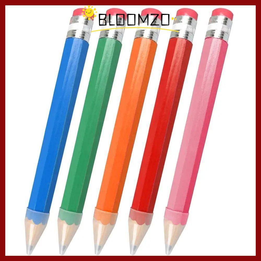 BLOOMZO ดินสอใหญ่,ไม้ของเล่นแปลกใหม่ดินสอยักษ์,สร้างสรรค์ 18/34/39 ซม.พร้อมยางลบประสิทธิภาพ Prop ดินสอไม้ขนาดใหญ่ศิลปิน
