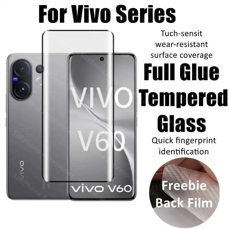 สําหรับ Vivo V60 V50 V40 V30 5G กระจกนิรภัย Vivo V40 V30 Pro ป้องกันหน้าจอคลุมทั้งหมดกาวกระจกหน้าจอ
