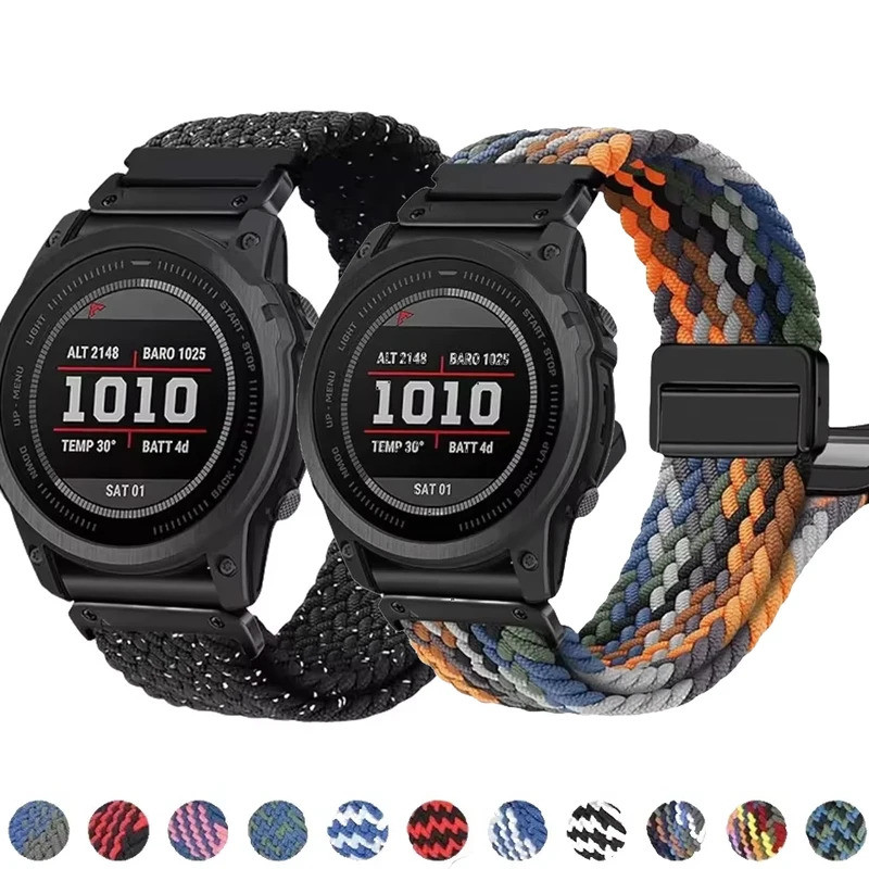 22 26 มม.ยืดหยุ่น Quick Fit สายไนลอน Enduro2 สายรัดข้อมือสําหรับ Garmin Fenix5 5XPlus 6 6XPro 7 7XPr