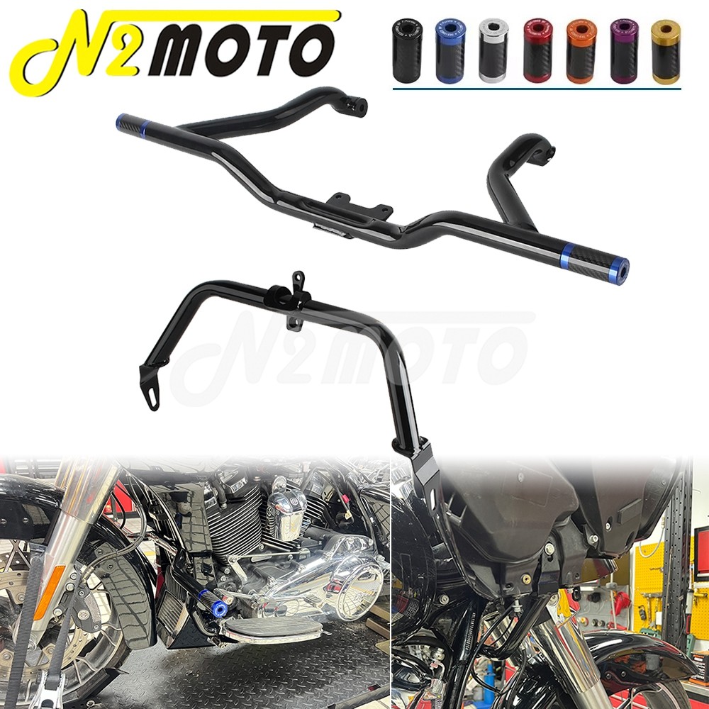 TC Motorcycle Front Fairing Support Brackets Highway Bumper Engine Crash Bar For Harley Road Glide F