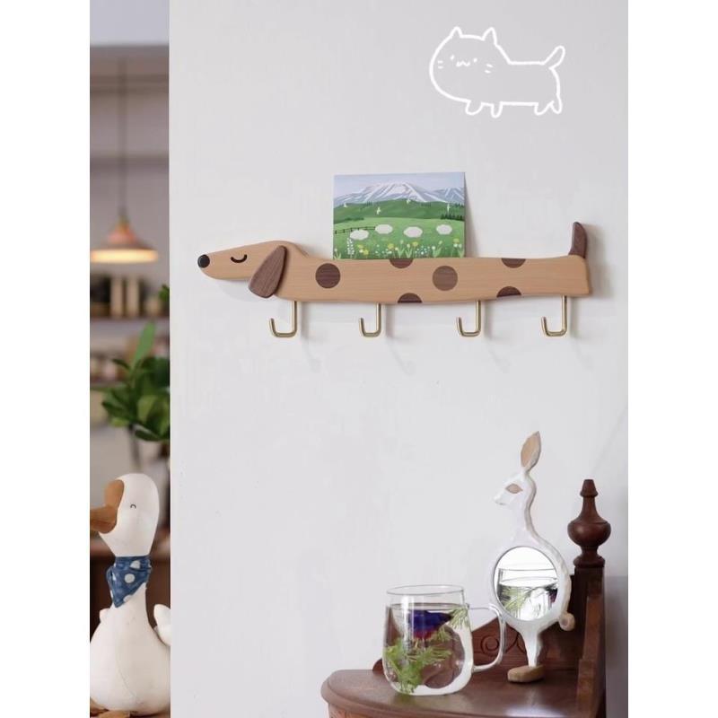 Dachshund Hook/Chuangmu Workshop Entrance Wall Hanging Hook Wall Decorative Wood Wall Coat Hook
