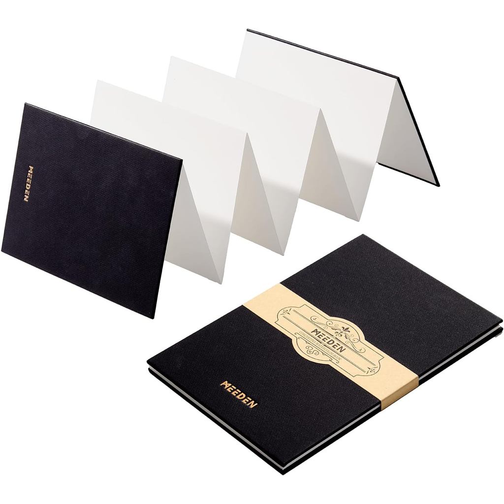 MEEDEN กระดาษสีน้ําแบบพกพา Sketchbook: 140lb/300gsm Acid Free Concertina Sketchbook สําหรับเดินทาง -