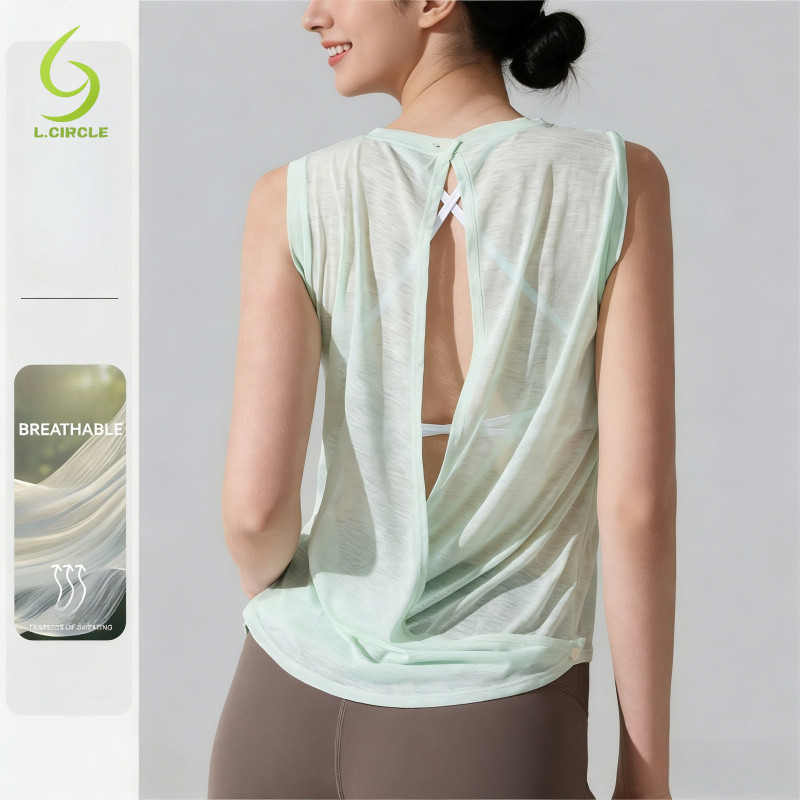 L.CIRCLE Yoga Sport Top Loose Sleeve Quick-Dry