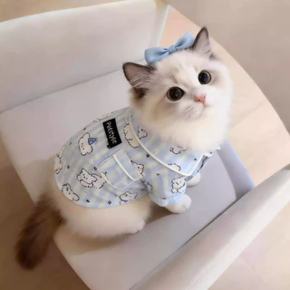 ฤดูร้อนสัตว์เลี้ยงแมวเสื้อผ้าบางชุดนอนป้องกันขนร่วงน่ารักบ้านชุดสําหรับอังกฤษสั้น แร็กดอลล์ ลูกแมว