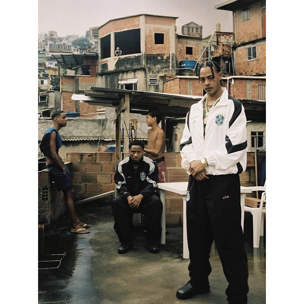 M8J4 Corteiz Heavy embroidery logo high street woven patchwork stand-up collar cardigan jacket and c