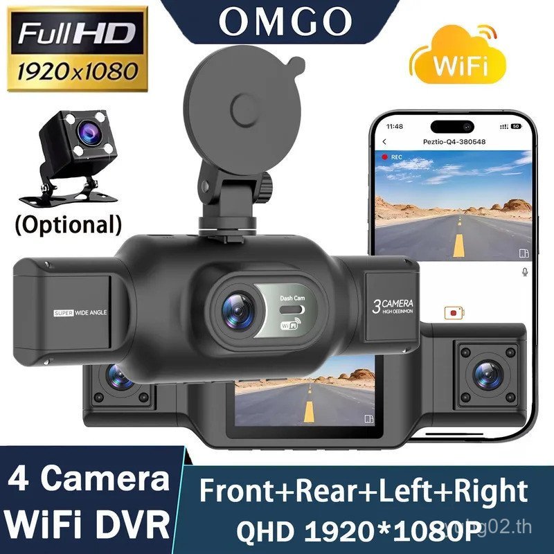 4-Channel 360 องศา Dash Cam สําหรับรถยนต์ WIFI APP รถ DVR FHD 1920*1080P 4 เลนส์กล้อง Video Driver R