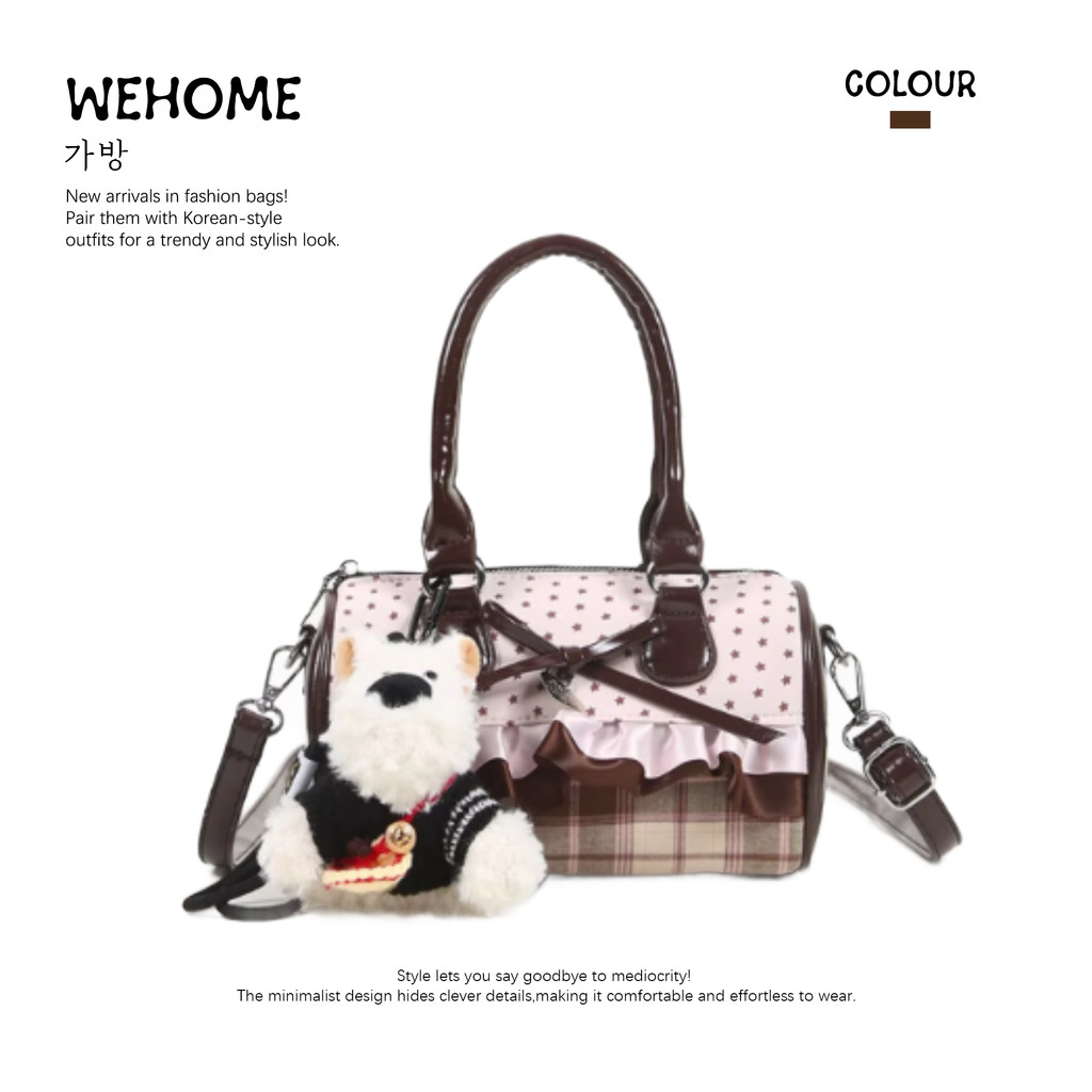 WEHOME Anna Bag สไตล์เกาหลี สไตล์หวาน เป้เป้สไตล์สาวๆ ลายจุด กระเป๋าถือ
