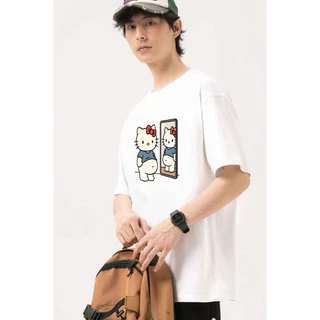 Torso & Thread เสื้อยืดผู้ชายเท่ๆ 100％cotton แฟชั่นเสื้อ summer สบายๆ เสื้อ oversize Hello Kitty