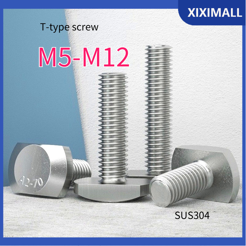 304 สกรู T-screw GB37 แม่พิมพ์ groove bolt T-รูปจานสกรู M5/M6/M8/M10/M12 * L12-70 มม.XI-PH