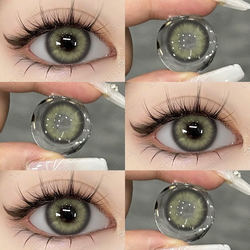 คอนแทคเลนส์ FUNSACHY หนึ่งคู่ monica series คอนแทคเลนส์สีเทา DIA14.5mm ตาโต lens
