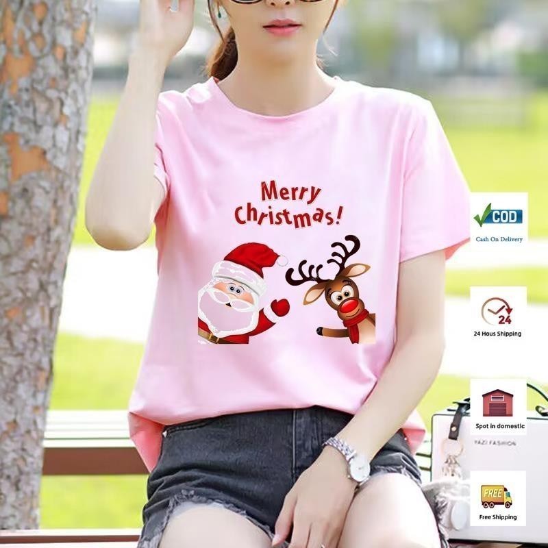 CODBaju T เสื้อคริสเตียน Lelaki ผู้ชาย Tshirt ครอบครัวคริสต์มาสสําหรับผู้หญิง Plus ขนาด Murah 100 ผ้