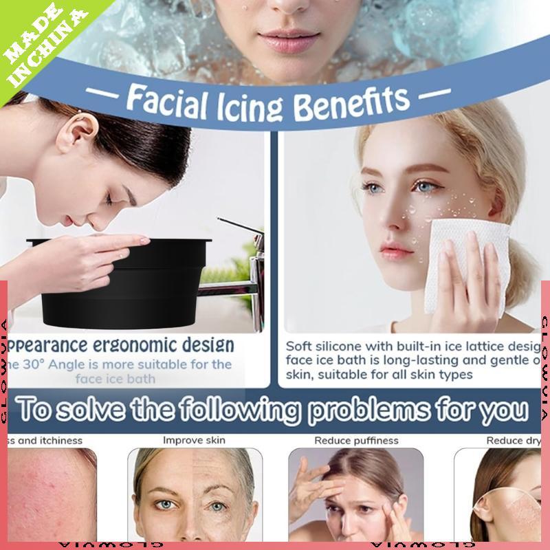 GLO Ice Facials อ่างล้างหน้า Cooling Ice Face Bucket ซิลิโคน Face Ice Bath Bowl Unisex