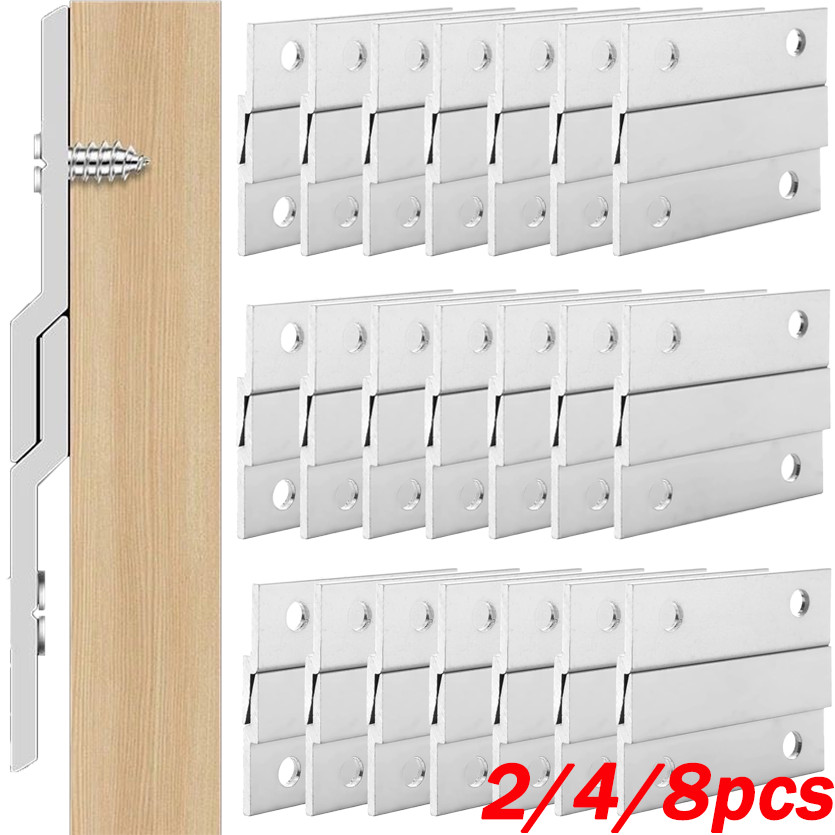 2/4/8PCS Aluminium Z French Cleat Picture Hanger / Z-Clamps Interlocking Wall Mounting Bracket