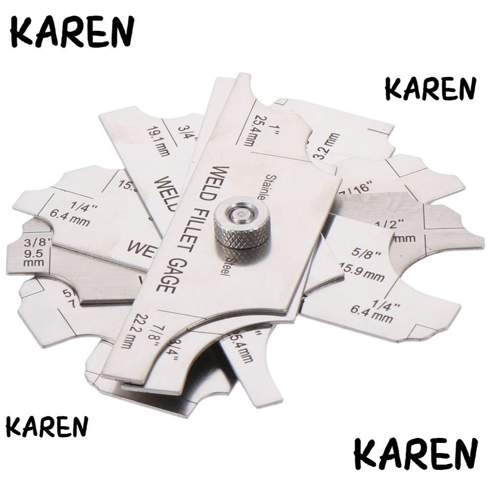 KARENGOODS 7PCS Weld Fillet Gages ชุด, MG-11 1/8-1 เครื่องเชื่อม, Ulnar เครื่องเชื่อมโลหะ MM & นิ้วก