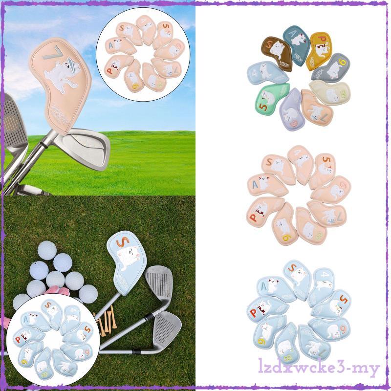 [LzdxwckefaMY] 9x Golf Iron Covers Set Fashion Golfer Sticky Closed Golf Club Headcovers