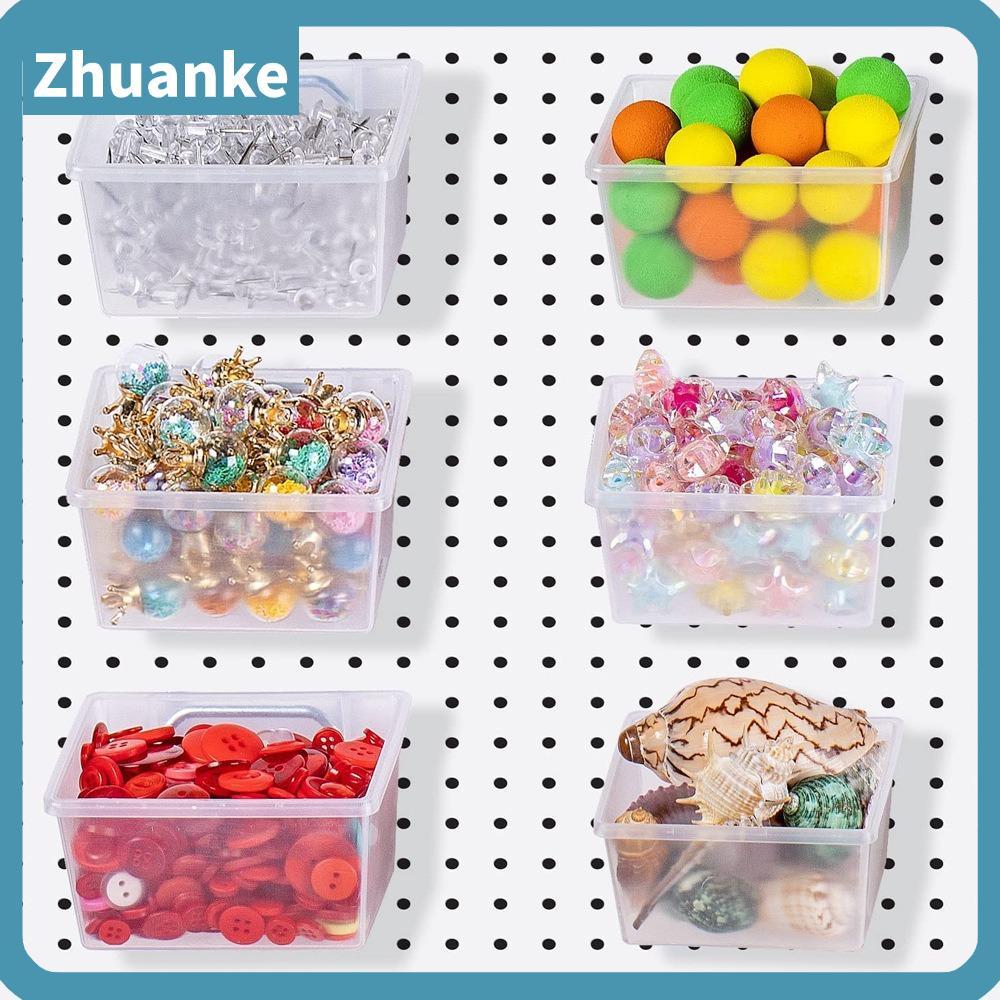 ZHUANKE Pegboard Bins, ตะขอ PP Pegboard, กล่อง Pegboard
