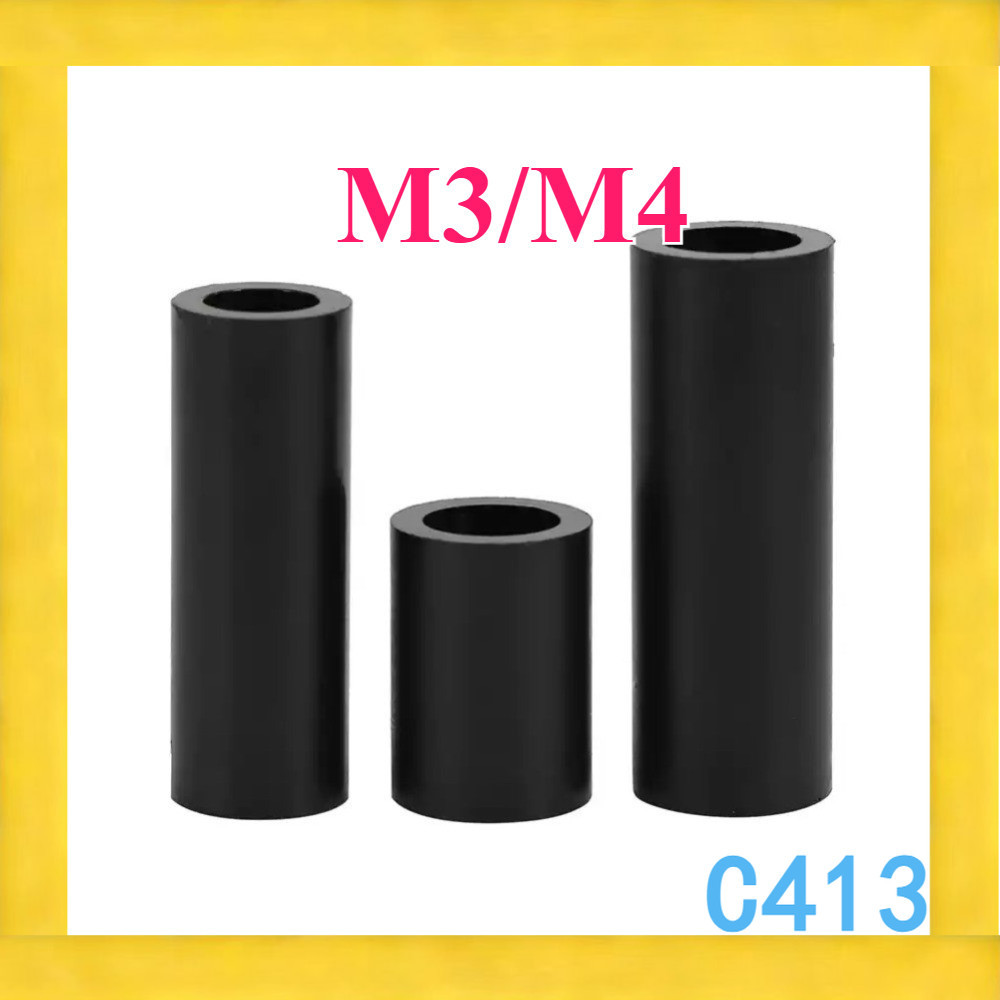 ฉนวนกันความร้อน abs คอลัมน์ pcb สีดำ ไนลอนแยกคอลัมน์แขนปะเก็นพลาสติกคอลัมน์รอบกลวงคอลัมน์ตรง spacer 