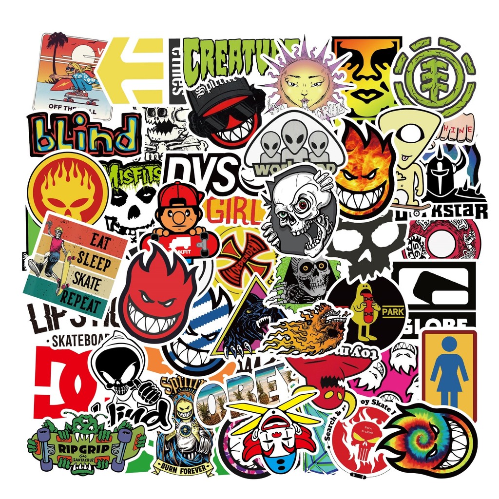💥พร้อมส่ง💥 spitfire logo INS สตูสซี่ 100แผ่น กันน้ำ สติ๊กเกอร์ ใช้ซ้ำได้ STICKER โทรศัพท์มือถือ วันพีซ สเก็ตบอร์ด