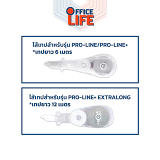 Faster (ฟาสเตอร์) ไส้เทปลบคำผิด เทปลบ รุ่น PRO-LINE / PRO-LINE + EXTRA LONG ไส้รีฟิล ( 12 ชิ้น / กล่อง )