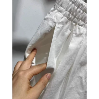 กางเกงขาสั้นสำหรับคนอ้วน ไซส์พิเศษ M-4XL ทรงกว้าง สีขาว