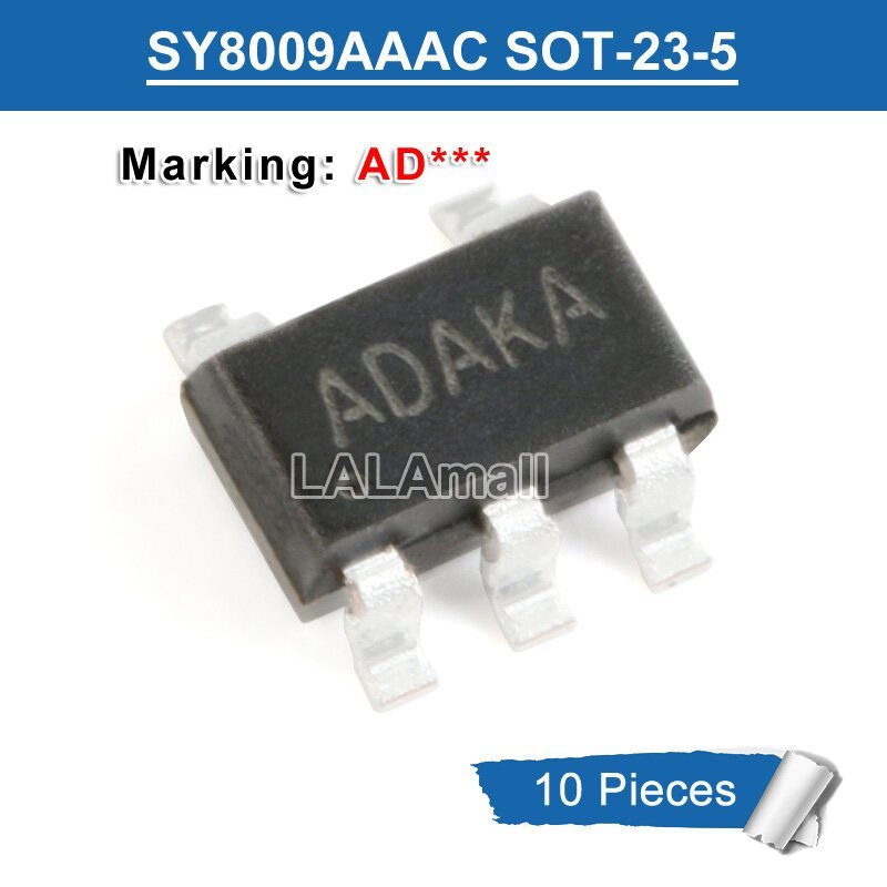 10pcs SY8009AAAC เครื่องหมาย AD SOT-23-5 1.5A/2A Synchronous Step Down Regulator ชิป IC ใหม่เดิม