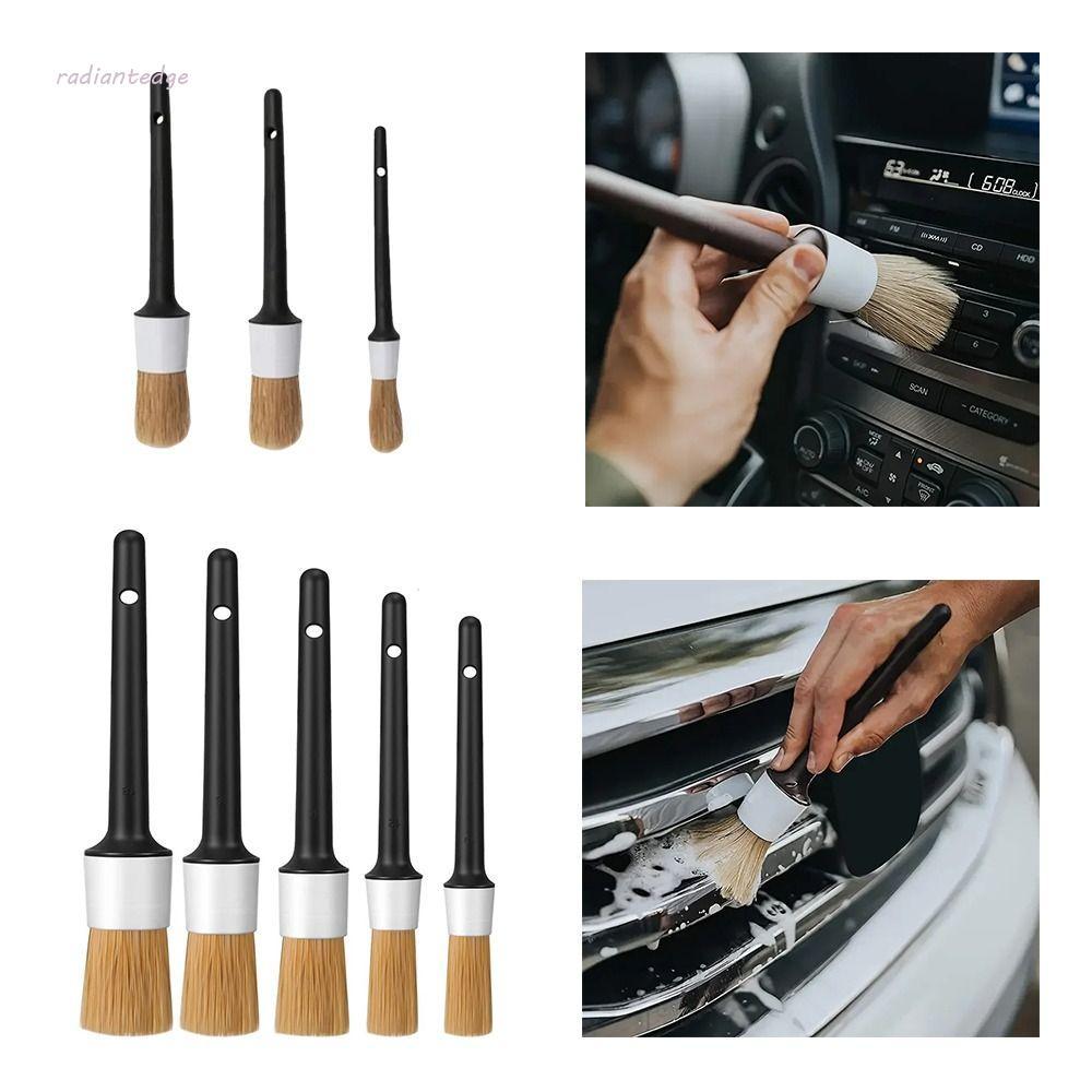 RADIANT Car Detailing Brush Set, Boar Hair Bristle Ultra Soft Car Cleaning Brush, Perfect For Sponge