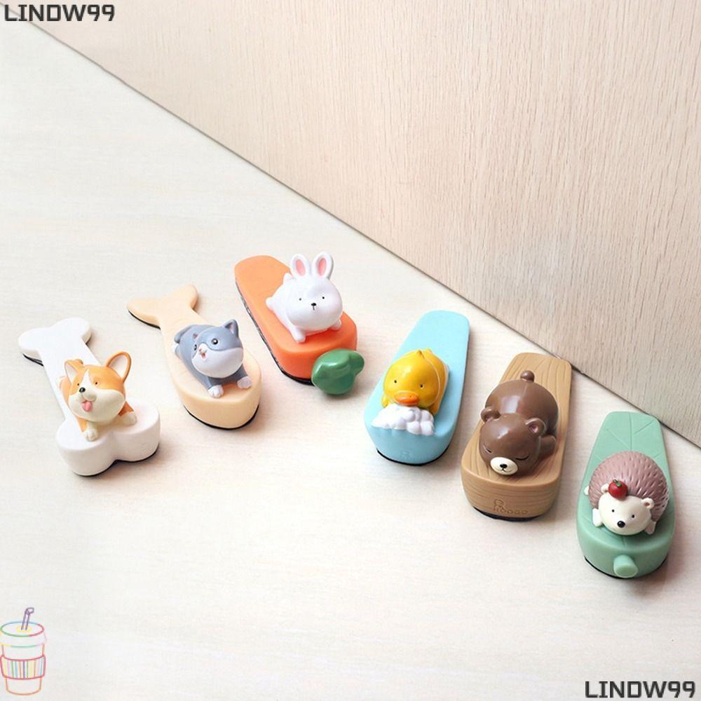 LINDW ที่กั้นประตูการ์ตูน, กั้นประตู PVC ทนทาน, ปิดเสียงบล็อกเงียบ Anti-pinch ฟังก์ชั่นยืดหยุ่น Shock ดูดซับบล็อกประตู