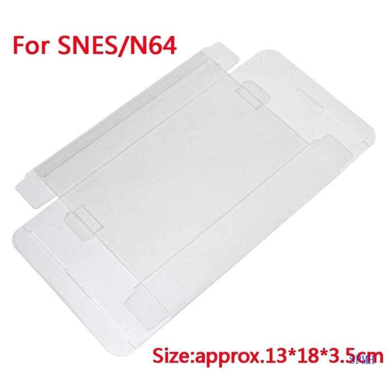 Super Clear Transparent Game Cartridge Box Case CIB Games Cover for SNES N64
