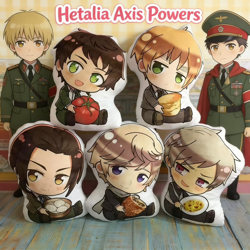 Hetalia Axis Powers อะนิเมะหมอน Plush, USA/เยอรมนี/Russia/France/Prussia/ญี่ปุ่น/สเปน/เบาะอิตาลี,น่ารักการ์ตูนโยนหมอนสําหรับแฟนๆของขวัญ
