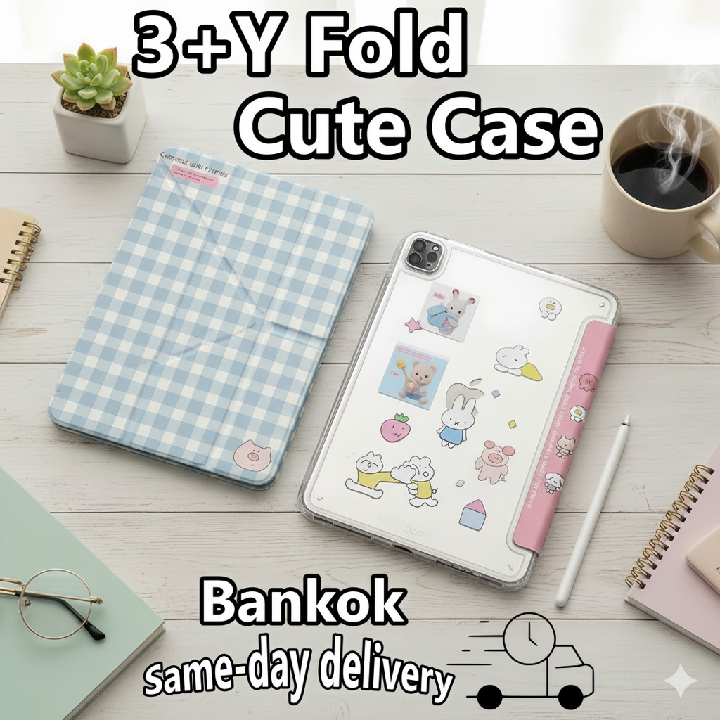 3+Y case iPad เคส Y สำหรับ Gen7/8/9 10.2 Gen10/11 A16 Air4/5/6/7 10.9 Pro11 2022/2024 mini6/7