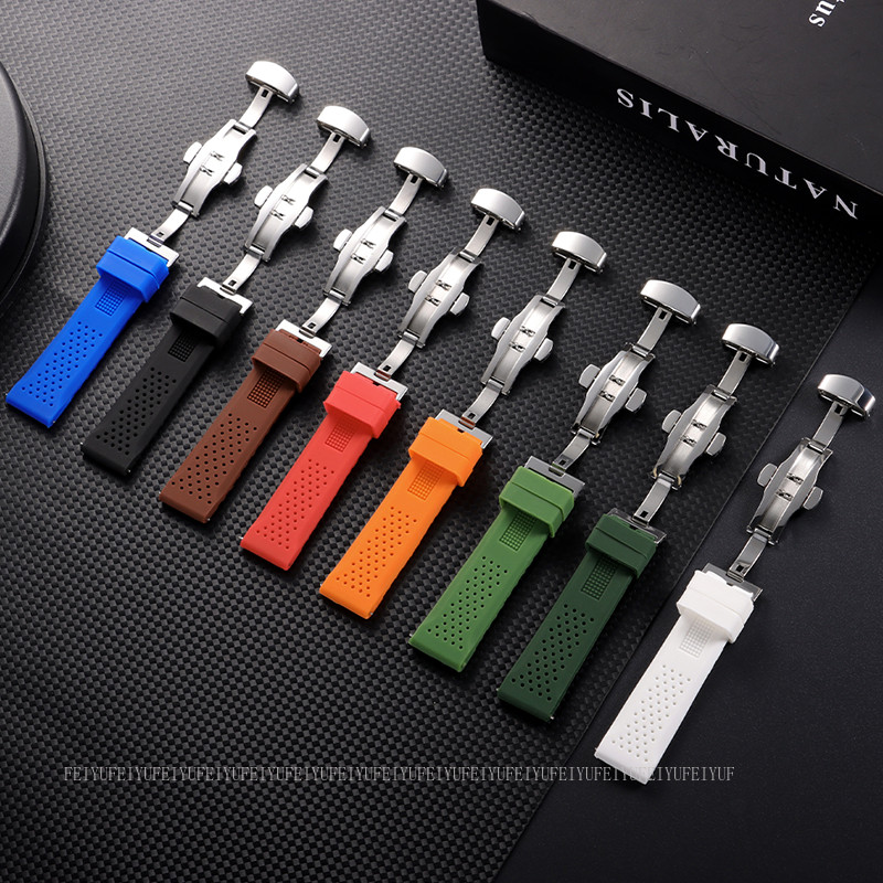 สายนาฬิกาซิลิโคนผีเสื้อพับ Clasp Quick Release สายนาฬิกา รูปที่ 6