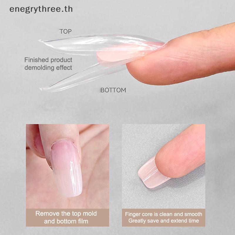 TH & Fashion Sandwich Dual Nail Forms 60pcs 15Size Qui Extensions-Dual Forms T-shaped Ellipse Nail F